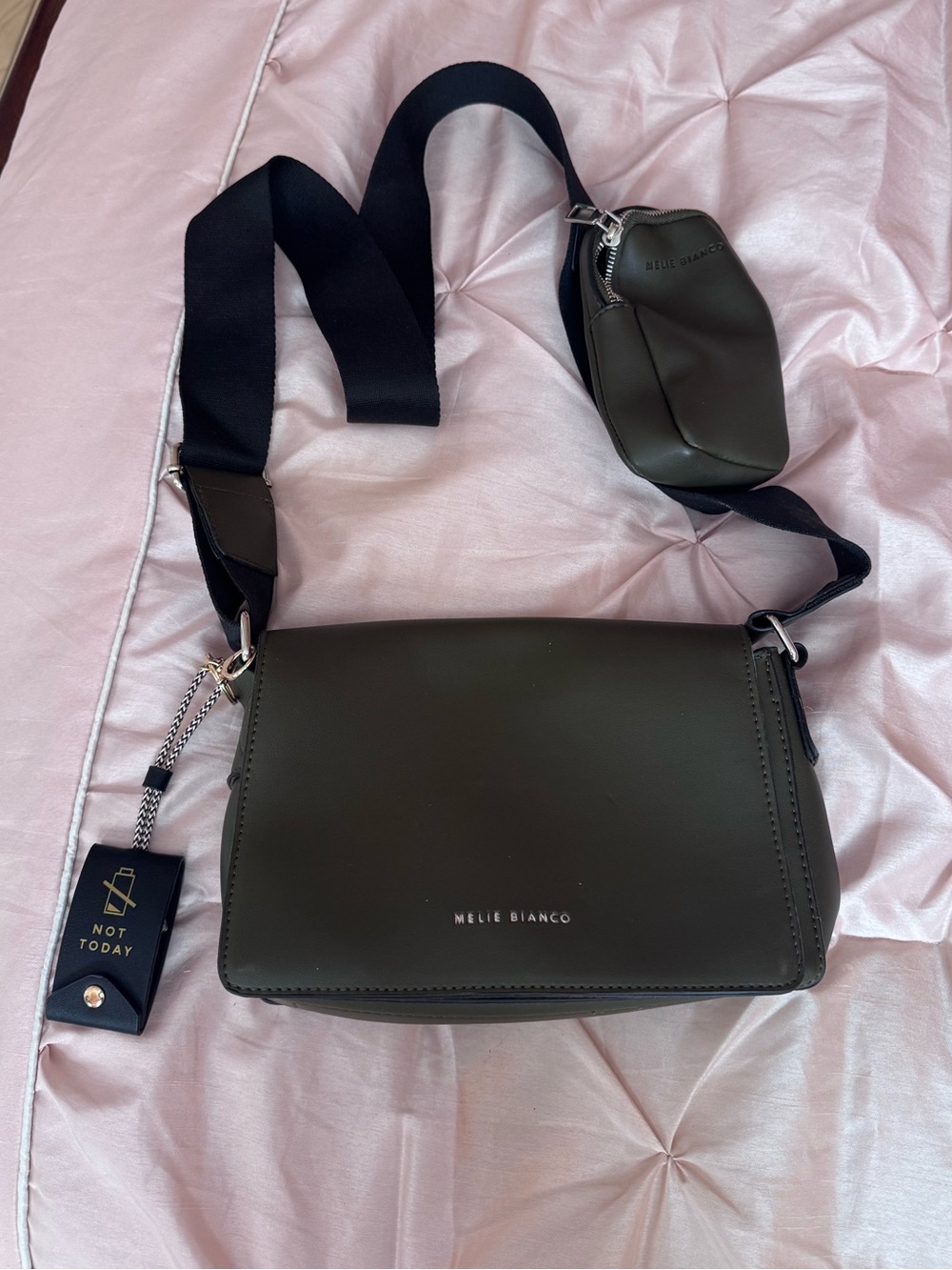 MELIE BIANCO Olive Green Crossbody Bag
